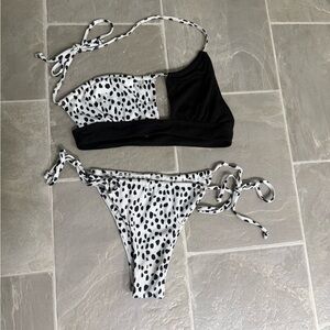 Zaful Black and White Spotted Bikini
